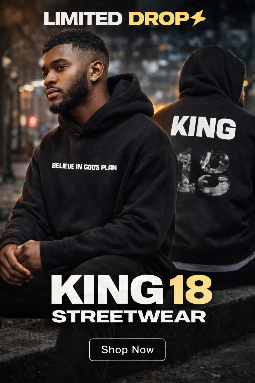 VIRAT KOHLI SPECIAL EDITION HOODIE "BELIEVE IN GOD'S PLAN"